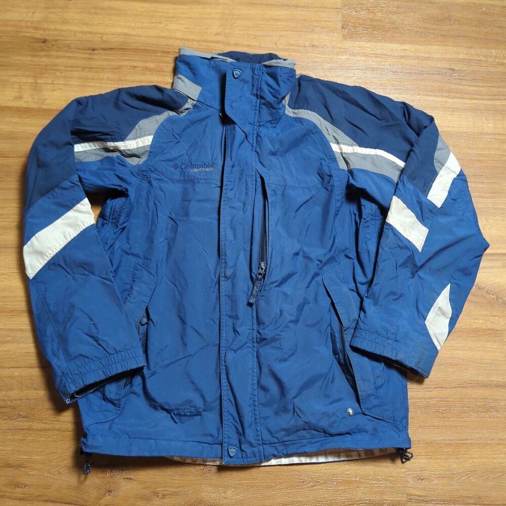 Columbia Vertex Jacket Small Waterproof Omni-Shield Interchange Core Shell Blue